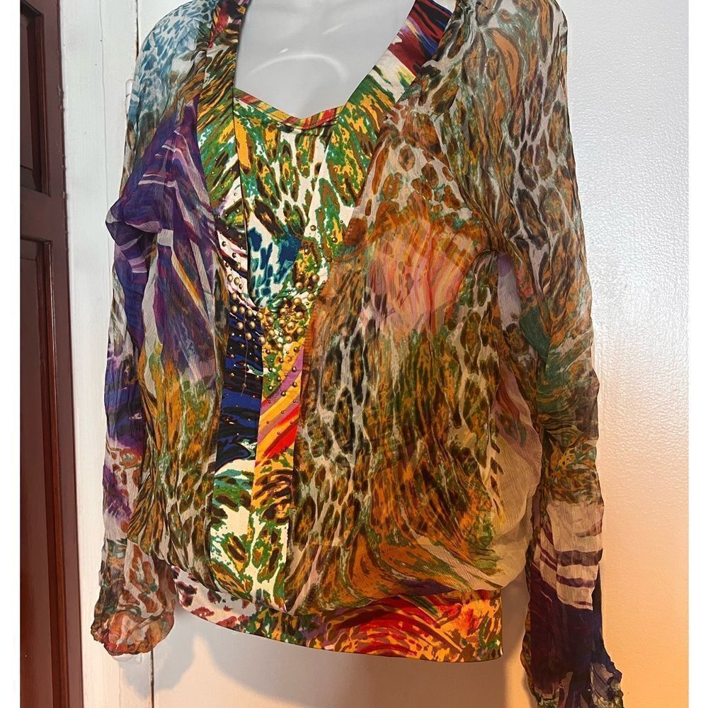 Orna Farho top Classic Paris Y2k Fashion beaded runway dress shirt pretty blouse